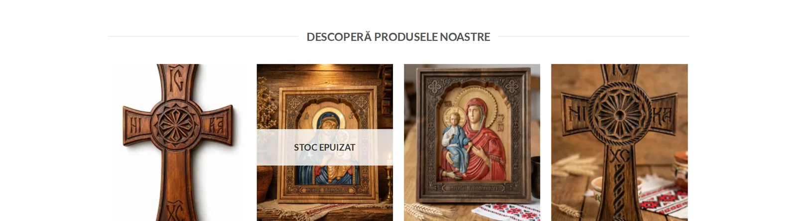 Produsele recomandate: cruci sculptate și icoane