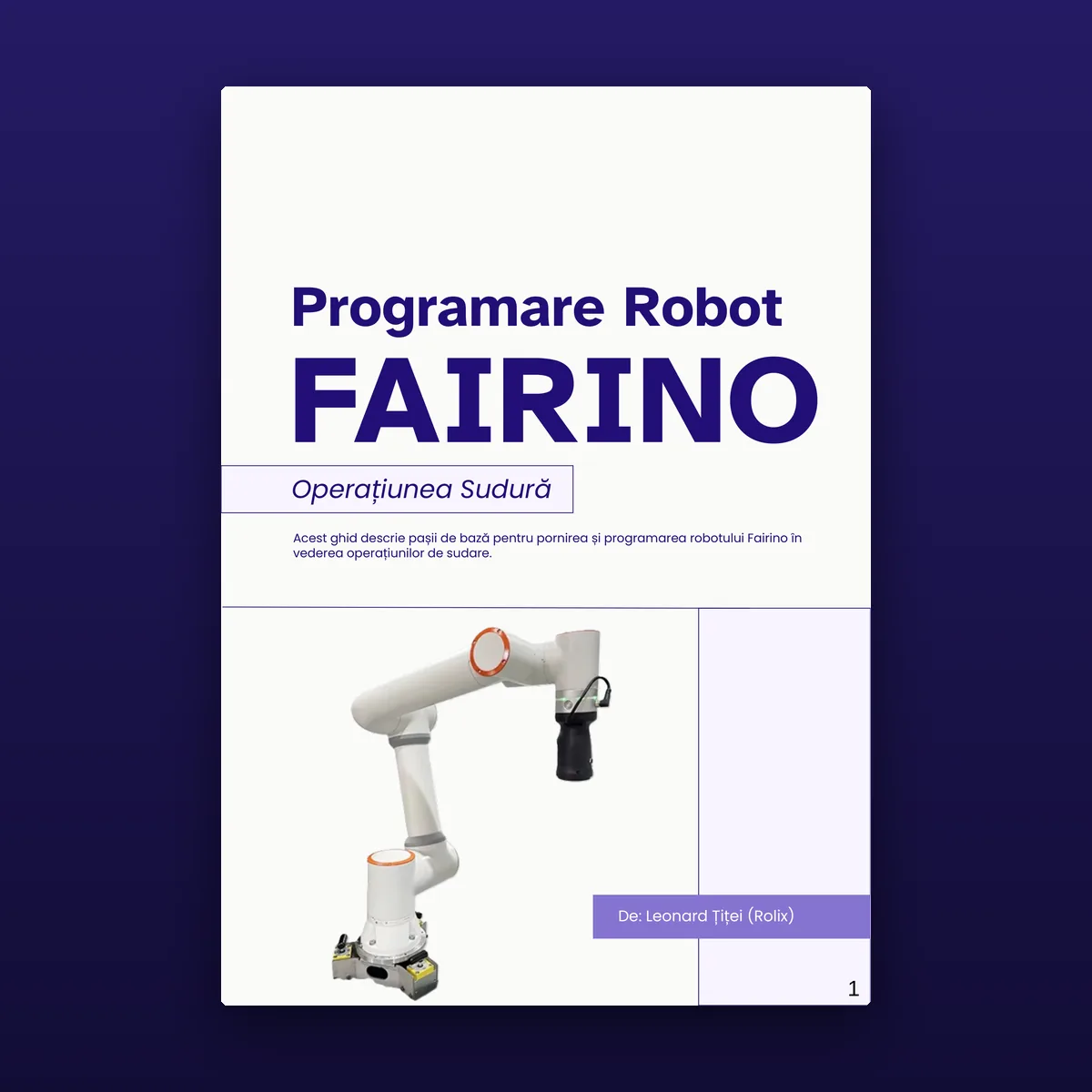 Coperta manualului: Programare Robot Fairino, operațiunea sudură